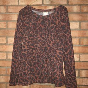 cheetah print knot sweater